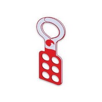 Honeywell MS86 North M-Safe Red Metal Lockout Hasp 4-3/8\" Length, 1\" Diameter Jaw Opening, Single Scissor Type Rrubber Dipped, A